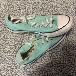 Converse Low Top Sneakers in Mint Green and White
